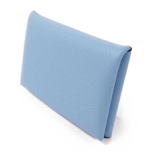 HERMES Calvi Card Case Epsom Leather 7N Celeste