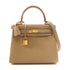 HERMES GHW Kelly 25 2way Shoulder Bag Celemence Leather Etoupe Grey