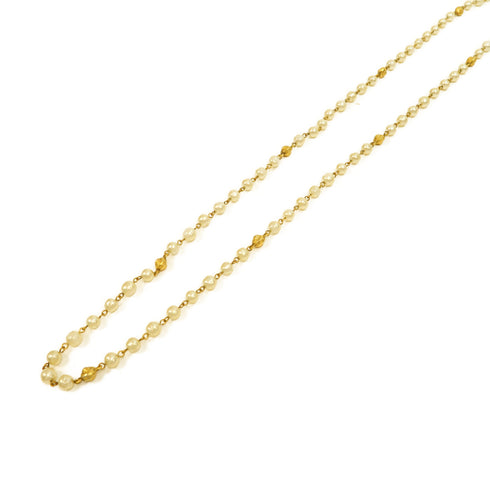 CHANEL CC Necklace Metal Gold/White