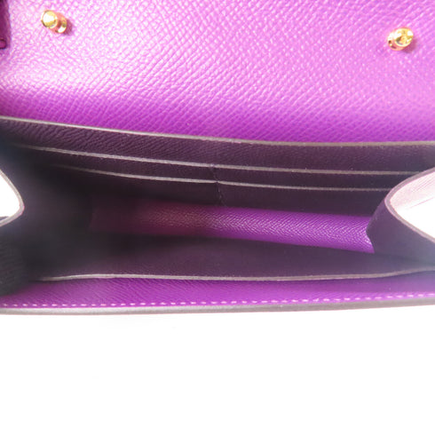 HERMES GHW Clic 16 Shoulder Bag Epsom Leather Anemone Purple
