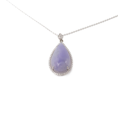 JEWELRY Jade Necklace Accessories 18K White Gold Purple