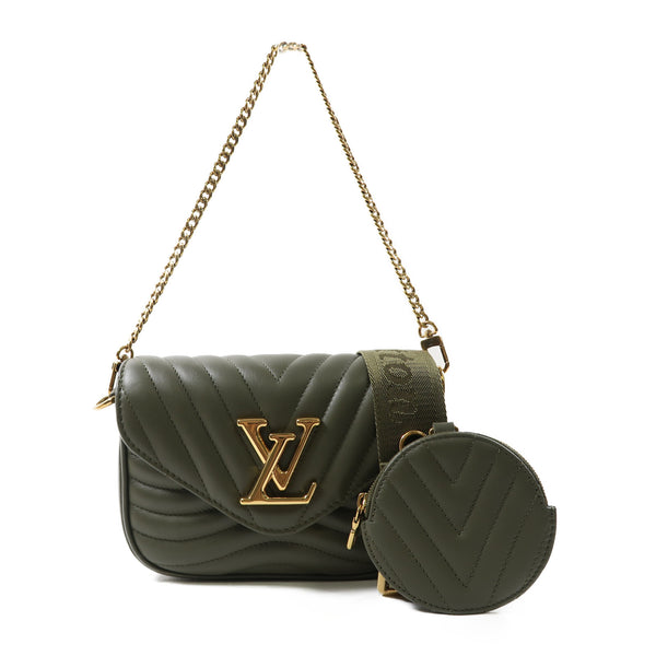 LOUIS VUITTON LV GHW New Wave Multi-Pochette Shoulder Bag M56471 Calfskin Green