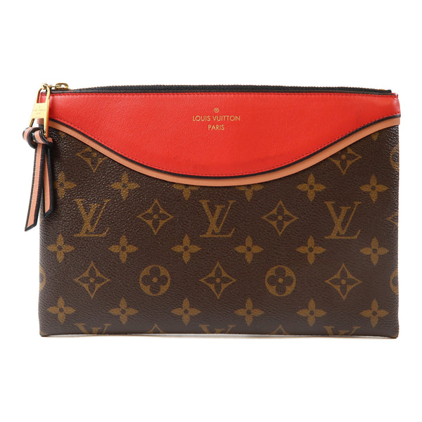 LOUIS VUITTON LV GHW Tuileries Pochette Pouch M63903 Monogram Brown Red