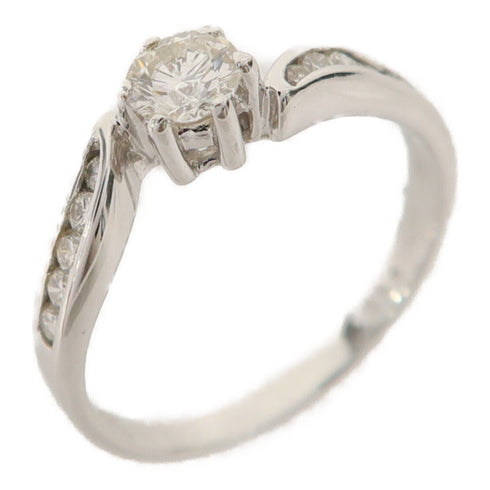 Fine Jewelry 0.26ct Diamond Ring 18K White Gold US#5.5