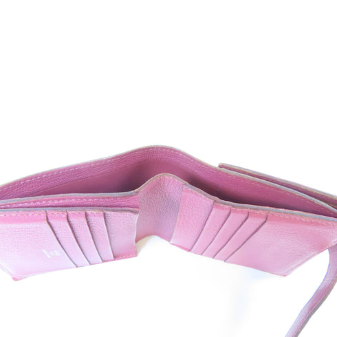 HERMES PHW Bearn Wallet Chevre Leather Red