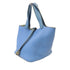 HERMES PHW Picotin MM Handbag Clemence Leather Blue v1