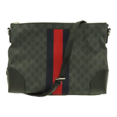 GUCCI GG SHW Shoulder Bag PVC Coated Canvas 474139 Black