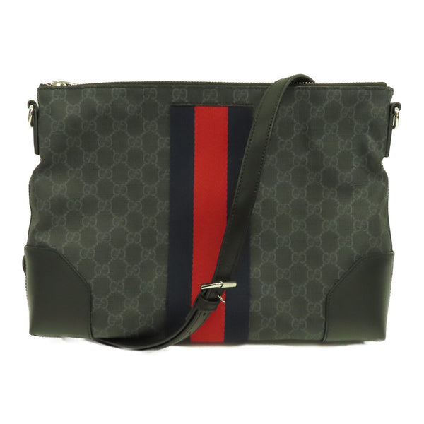 GUCCI GG SHW Shoulder Bag PVC Coated Canvas 474139 Black