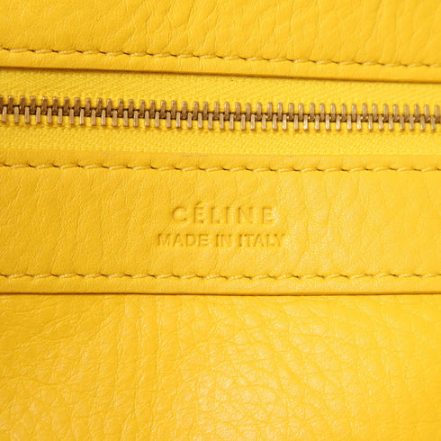 CELINE Tote Bag Shoulder Bag Calfskin Leather Yellow