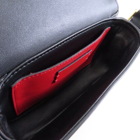 Valentino GHW Garavani Supervee Shoulder Bag Calfskin Leather Black