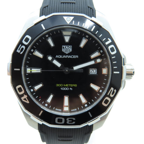 TAG HEUER Aquaracer Quartz Watch WAY101A.FT6141 Stainless Steel Rubber Black