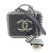 CHANEL Quilted CC SHW Chain Shoulder Bag Leather Black/White