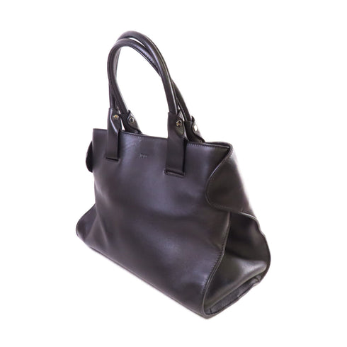 TOD’S SHW Tote Bag Shoulder Bag Calfskin Leather Black