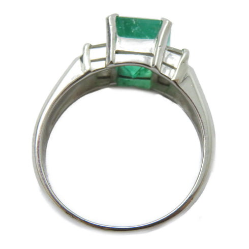 FINE JEWELRY 1.95ct Emerald 0.41ct Diamond Ring PT900 Platinum US#6