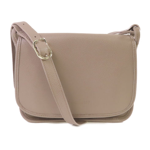 Longchamp GHW Shoulder Bag Crossbody Calfskin Leather Grey