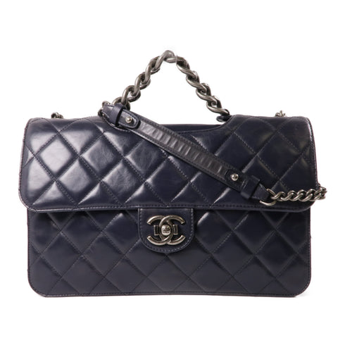 CHANEL CC SHW 2 Way Chain Shoulder Bag Calfskin Leather