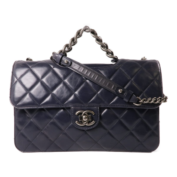 CHANEL CC SHW 2 Way Chain Shoulder Bag Calfskin Leather