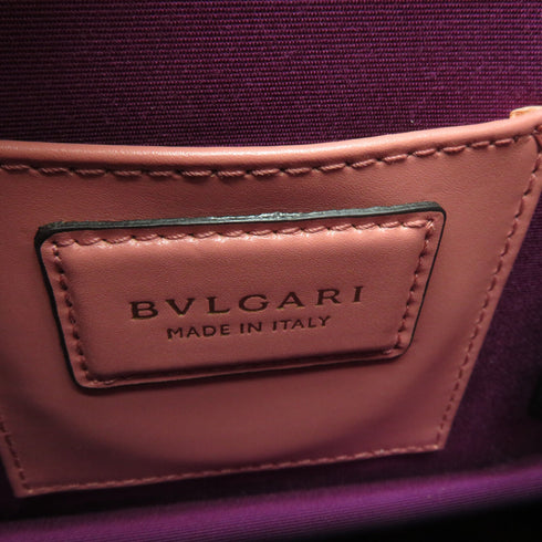 BVLGARI GWH Serpenti Forever 2Way Shoulder Handbag Calfskin Leather Pink