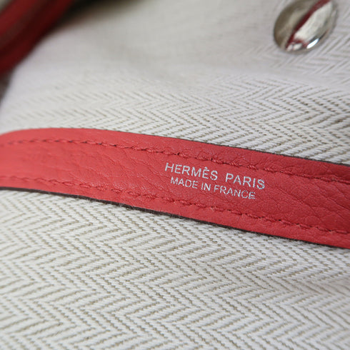 HERMES PHW Garden Party PM Handbag/Tote Bag Negonda Leather Bougainvillier