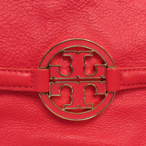 Tory Burch GHW 2Way Shoulder Hand Bag Calfskin Leather Pink/Red