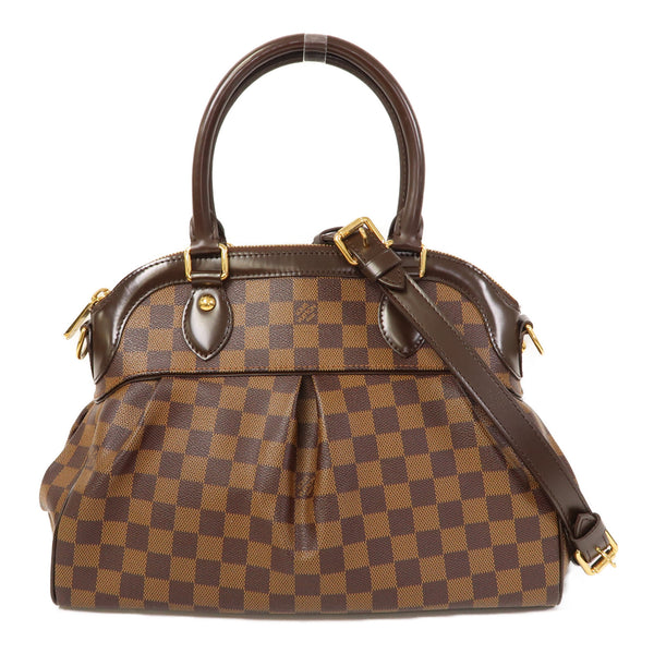 LOUIS VUITTON LV GHW Trevi PM 2 Way Shoulder Bag N51997 Damier Ebene Brown