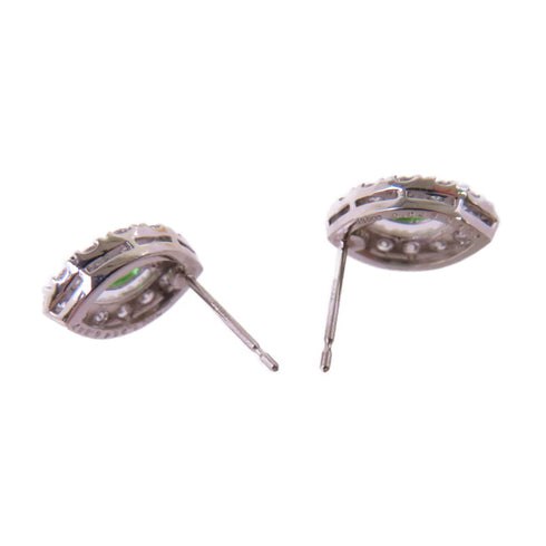 FINE JEWELRY 0.507ct Garnet 0.774ct Diamond Earrings PT900 Platinum