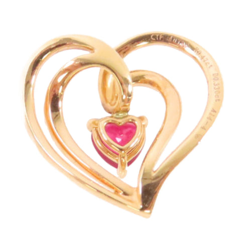 FINE JEWELRY 0.47ct Ruby 0.33ct Diamond Pendant Top 18K Rose Gold