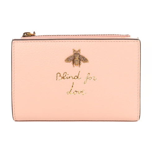 GUCCI GG Wallet Calfskin Leather Pink