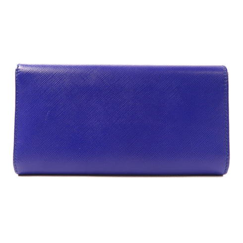 Salvatore Ferragamo GHW Long Wallet Leather Blue 22 A953