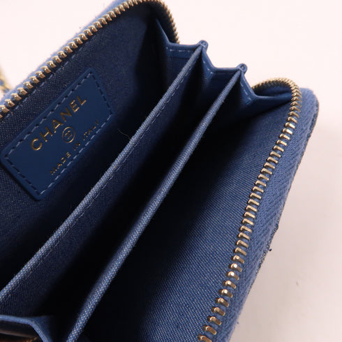 CHANEL Quilted CC GHW Chain Flap Shoulder Bag Denim Blue