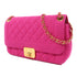CHANEL CC GHW Chain Shoulder Bag Cotton/Calfskin Leather Pink