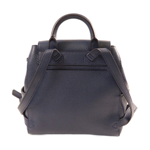 Tory Burch TB GHW Backpack Rucksack Calfskin Leather Blue