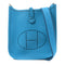HERMES PHW Evelyne TPM Shoulder Bag Taurillon Clemence Leather Turquoise/Blue