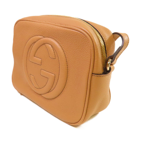 GUCCI GG GHW Soho Shoulder Bag Crossbody Calfskin Leather 308364 Beige