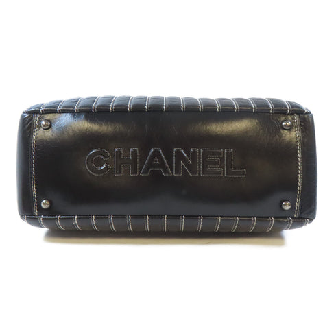 CHANEL CC SHW Chain Shoulder Bag Calfskin Leather Black v2