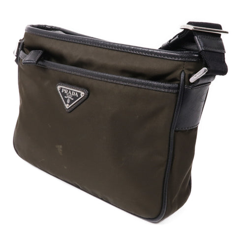 PRADA Shoulder Bag 2VH093 Canvas Khaki