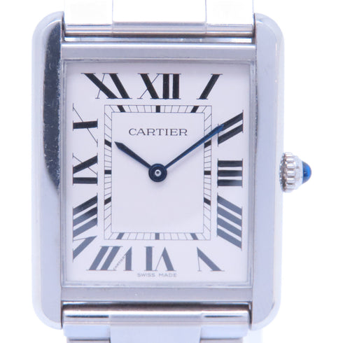 CARTIER Tank Solo Quartz Watch W5200013 Stainless Steel White