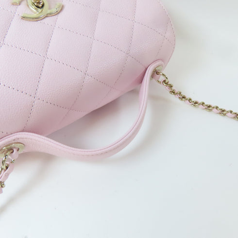 CHANEL Quilted CC GHW 2 Way Chain Shoulder Bag Leather Pink