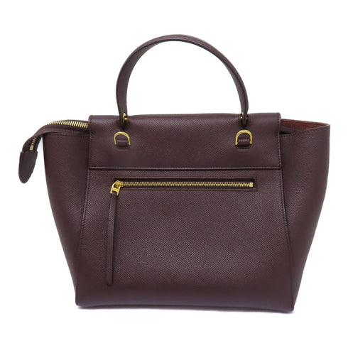 CELINE GHW Belt Bag 2 Way Shoulder Handbag U-AT-0128 Calfskin Leather Purple