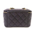 CHANEL Quilted GHW CC Vanity Case Chain Shoulder Bag Caviar Skin Leather Black