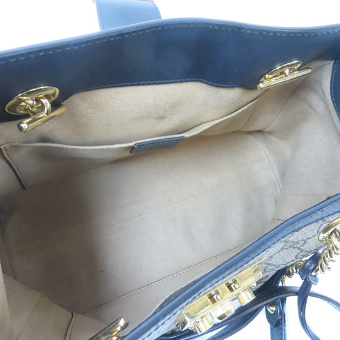 GUCCI GG GHW Padlock Small GG Shoulder Bag 498156 Coated Canvas Brown/Black