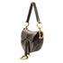 CHRISTIAN DIOR CD GHW Saddle Shoulder Bag Calfskin Leather Black