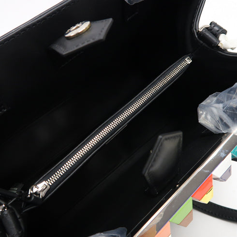 FENDI SHW 2 Jours 2 Way Shoulder Bag Handbag 8BH253 Calfskin Leather Black