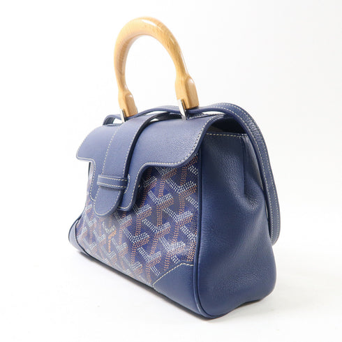GOYARD SHW Saigon 2 Way Shoulder Bag Handag Coated Canvas/Leather Navy