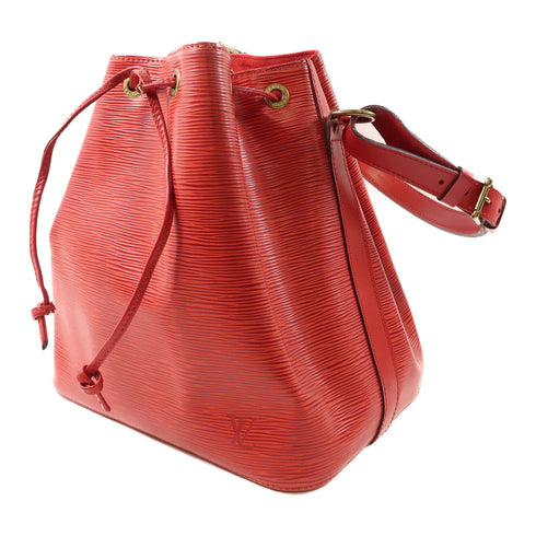 LOUIS VUITTON GHW Petit Noe Shoulder Bag M44107 Epi Red