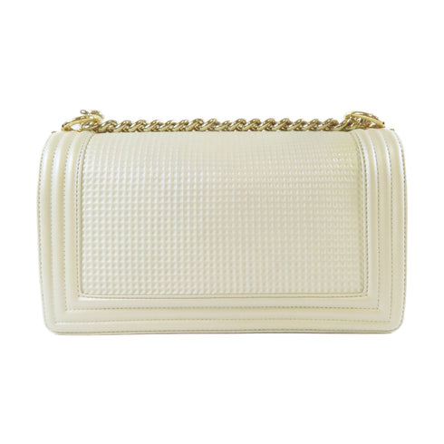CHANEL CC GHW Chanel Boy Chain Shoulder Calfskin Leather Beige