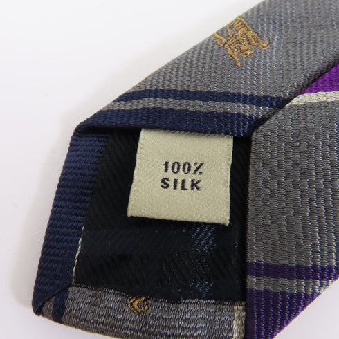 BURBERRY Necktie Tie Silk Grey/Purple