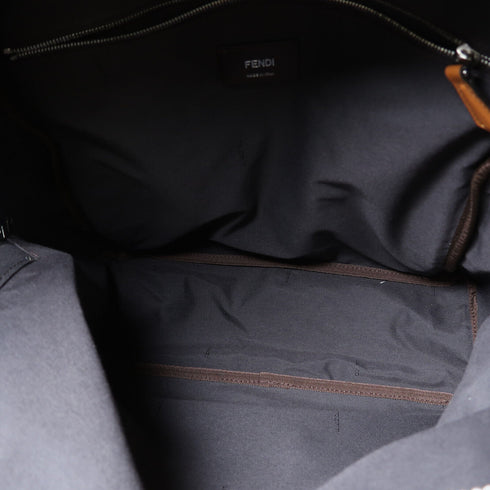 FENDI SHW Backpack Rucksack 7VZ053 AFBD Canvas Leather White Brown