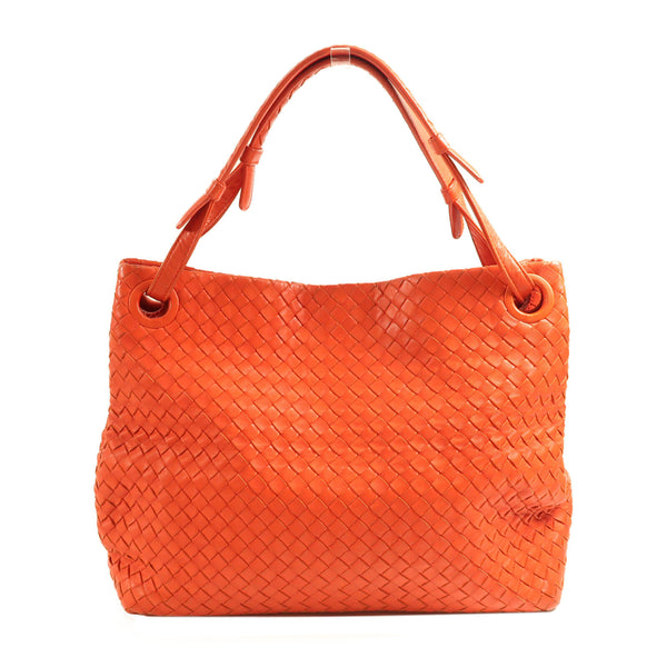 BOTTEGA VENETA BV Shoulder Bag Intrecciato Leather Red