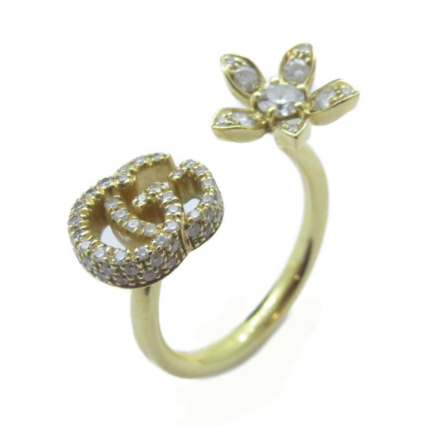 GUCCI GG Diamond Ring 18K Yellow Gold US#6 Gucci#12